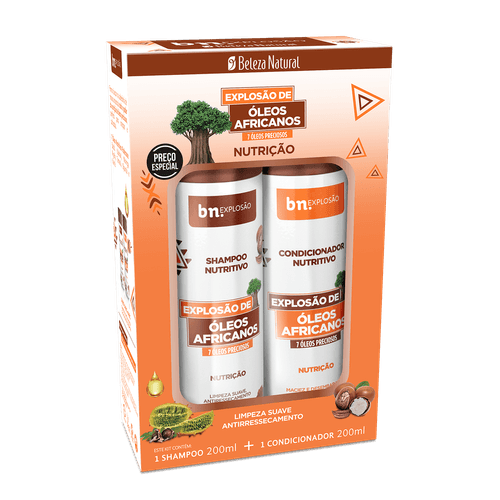 Kit Duo Shampoo 200ml + Condicionador 200ml Explosão de Óleos Africanos | bn.Cachos
